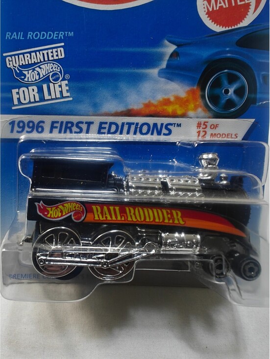 Hot Wheels Other - Hot Wheels Rail Rodder 1996 First Editions 1:64 Black Silver Diecast Car